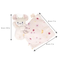 Kaloo Doudou Souris Carre Douceur Jolie Marguerite^ Doudou Rose
